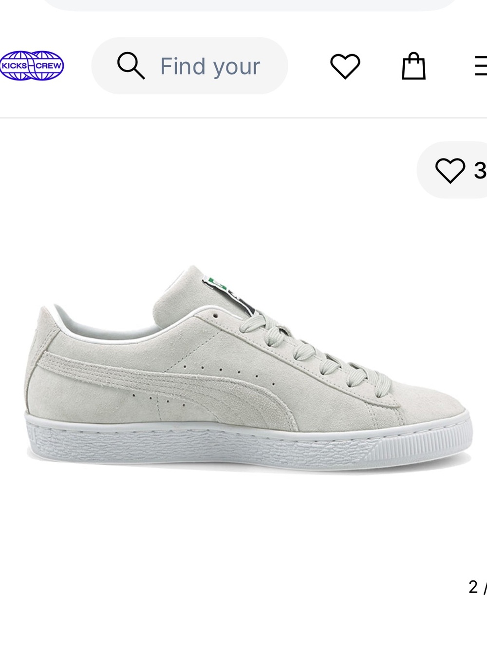 Puma Men’s Suede Sneaker in Light Gray Green Tongue  7.5 374915-03 classic - Picture 7 of 7